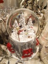 Christmas snow globe with snowman Royalty Free Stock Photo