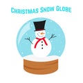 Christmas Snow Globe. Snowman in Glass Globe. Let It Snow Royalty Free Stock Photo