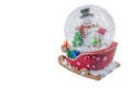 Christmas snow globe with snowman Royalty Free Stock Photo