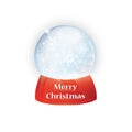 Christmas snow globe on transparent background. Glass sphere. Vector illustration. Royalty Free Stock Photo