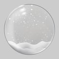 Christmas snow globe on transparent background. Vector illustration. Royalty Free Stock Photo