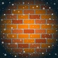 Christmas snow and red brick wall Royalty Free Stock Photo