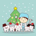 Christmas and snow with tooth Royalty Free Stock Photo