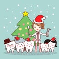 Christmas and snow with tooth Royalty Free Stock Photo