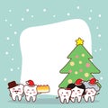 Christmas and snow with tooth Royalty Free Stock Photo