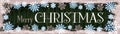 Christmas snow winter background banner panorama - Frame made of snow with snowflakes and ice crystals on dark wooden wood texture Royalty Free Stock Photo