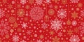 Christmas snow winter seamless pattern. Holiday icons and noel decor. Beautiful lacy crystal xmas background