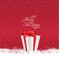 Christmas snowfall background with handwritten greeting lettering