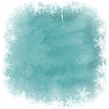 Christmas snowflake border on watercolor background Royalty Free Stock Photo
