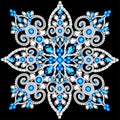 Christmas snowflake crystal precious. Beautiful jewelry Royalty Free Stock Photo