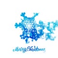 Christmas snowflake with double exposure effect adding falling snow