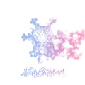 Christmas snowflake with double exposure effect adding falling snow