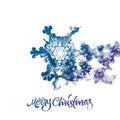 Christmas snowflake with double exposure effect adding falling snow