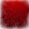 Christmas snowflake frame on red background remplate. Falling snow decoration. EPS 10