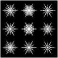 Christmas snowflake, frozen flake silhouette icon, symbol, design
