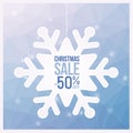 Christmas snowflake Sale Flyers light blue colors, can be used as poster or banner