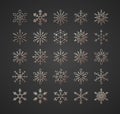 Christmas snowflake set gold style Royalty Free Stock Photo