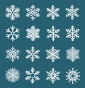 Christmas snowflake set. Holiday line icon.