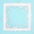 Christmas Snowflake and Star Festive Background Border Royalty Free Stock Photo