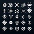 Christmas Snowflake Vector Icon Set: Bold, Minimalistic, Symmetrical Designs Royalty Free Stock Photo