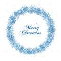 Christmas snowflake wreath `Merry Christmas` Royalty Free Stock Photo