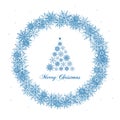 Christmas snowflake wreath and Christmas tree Royalty Free Stock Photo