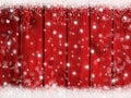 Christmas snowflakes background on wood texture with snow in winter Royalty Free Stock Photo