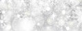 Christmas snowflakes banner. Bright snow background with snowflakes in different shapes. Winter holiday template. New Royalty Free Stock Photo