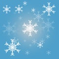 Christmas snowflakes blue background