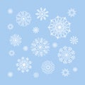 Christmas snowflakes collection, circle ornament set, ornamental