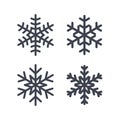 Christmas snowflakes isolated illustration Royalty Free Stock Photo