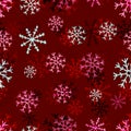 Christmas snowflakes pattern. Winter seamless texture. Vector background template . Royalty Free Stock Photo