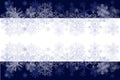 Christmas snowflakes Shining, transparent beautiful falling snow isolated on blue background. Royalty Free Stock Photo