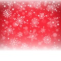 Christmas snowflakes and snowdrift on red background. Royalty Free Stock Photo