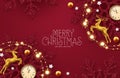 Christmas snowflakes vector background design. Merry christmas text in red space for typography with elegant red sparkle snow flak