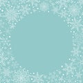 Christmas snowflakes wreath with place for your text. Greeting card design with xmas elements. Modern winter season