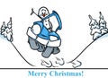 Christmas snowman character car ditch cartoon Royalty Free Stock Photo