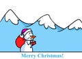 Christmas snowman character mountain tour cartoon