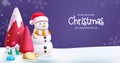 Christmas snowman character vector design. Merry Christmas and happy new year Royalty Free Stock Photo