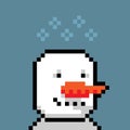 Christmas snowman crypto characters NFT collection. Pixel crypto art style