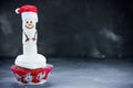 Christmas snowman cupcake Royalty Free Stock Photo