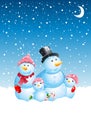 Christmas snowman family Royalty Free Stock Photo
