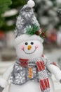 Christmas snowman figure close up Royalty Free Stock Photo