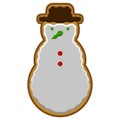 Christmas snowman gingerbread cookie