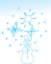 Christmas snowman. Hand drawn Royalty Free Stock Photo