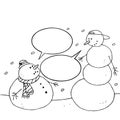 Christmas snowman. Hand drawn Royalty Free Stock Photo