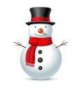 Christmas snowman with hat and scarf. Vector Royalty Free Stock Photo