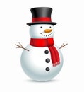 Christmas snowman with hat and scarf. Vector Royalty Free Stock Photo