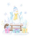 Christmas Snowman Kid Royalty Free Stock Photo