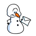 Christmas snowman letter cartoon